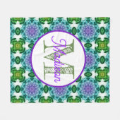 Couverture Polaire Monogramme personnalisé chats mignonettes couvertu (Devant (Horizontal))