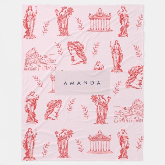 Couverture Polaire Monogramme personnalisé Grec Ancien Statue Cadeaux (Devant)