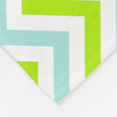 Couverture Polaire Monogramme personnalisé Green & Aqua Blue Chevron (Coin)