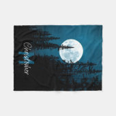 Couverture Polaire Monogramme personnalisé Moon Forest Sky (Devant (Horizontal))
