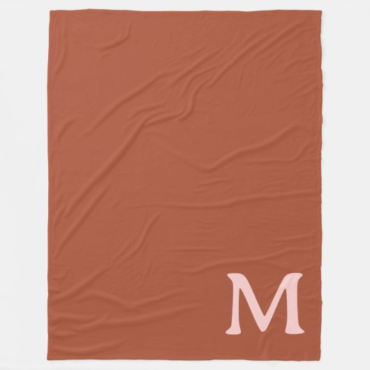 Couverture Polaire Monogramme personnalisé orange brûlé (Devant)
