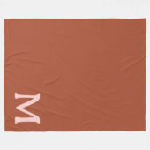 Couverture Polaire Monogramme personnalisé orange brûlé (Devant (Horizontal))