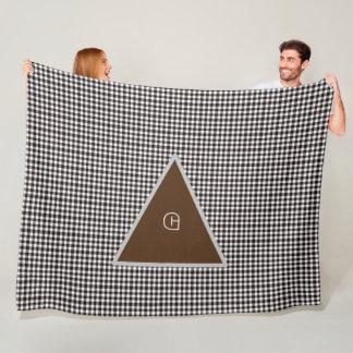 Couverture Polaire Monogramme Personnaliser Chic Carreaux