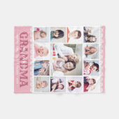 Couverture Polaire Monogramme Photo Collage Joyeux Anniversaire Grand (Devant (Horizontal))