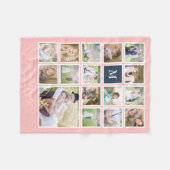 Couverture Polaire Monogramme photo en couleur Arrière - plan modifia (Devant (Horizontal))