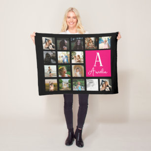 Couverture Polaire Monogramme photo montage photo collage