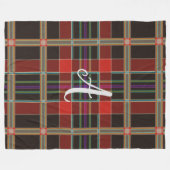 Couverture Polaire Monogramme Plaid Multicolor (Tartan), Nom Personna (Devant (Horizontal))