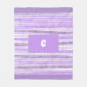 Couverture Polaire Monogramme Purple Stripé Personnalisé (Devant)