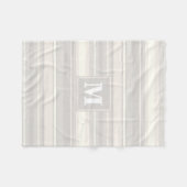 Couverture Polaire Monogramme rayures beiges (Devant (Horizontal))