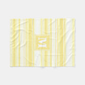 Couverture Polaire Monogramme rayures jaunes citron (Devant (Horizontal))