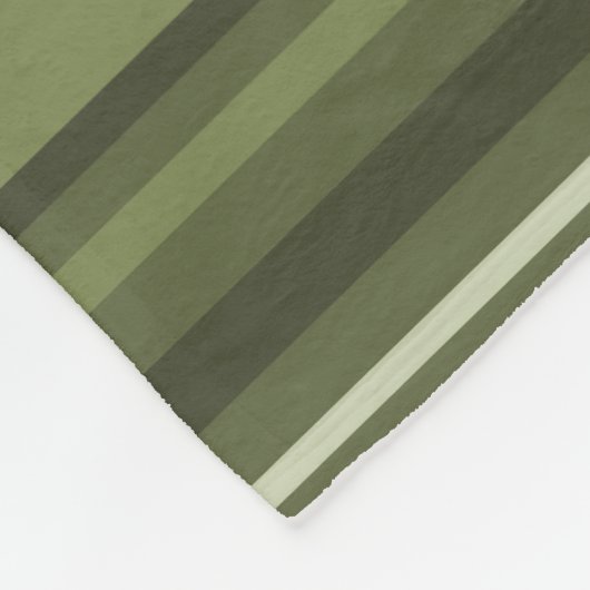 Couverture Polaire Monogramme rayures vert olive (Coin)