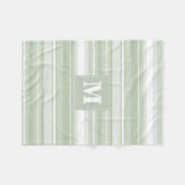 Couverture Polaire Monogramme rayures vert pâle (Devant (Horizontal))