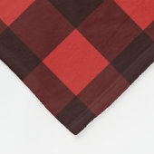 Couverture Polaire Monogramme Red Black Buffalo Plaid Nom personnalis (Coin)