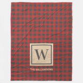 Couverture Polaire Monogramme Red Buffalo Plaid (Devant)