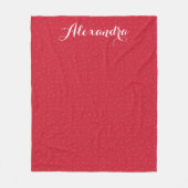 Couverture Polaire Monogramme Red Hearts Design élégant (Devant)