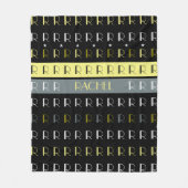 Couverture Polaire Monogramme répliqué par bandes cool sur noir (Devant)