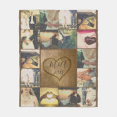 Couverture Polaire Monogramme romantique d'arbre de photo (Devant)