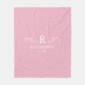 Couverture Polaire Monogramme rose (Devant)