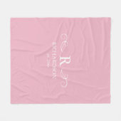 Couverture Polaire Monogramme rose (Devant (Horizontal))