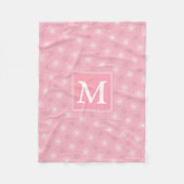 Couverture Polaire Monogramme rose cercles motif (Devant)