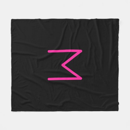 Couverture Polaire Monogramme rose et noir moderne modifiable (Devant (Horizontal))