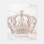 Couverture Polaire Monogramme rose Gold Shiny Princess Crown (Devant)