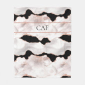 Couverture Polaire Monogramme Rose Parties scintillant or Agate noir  (Devant)