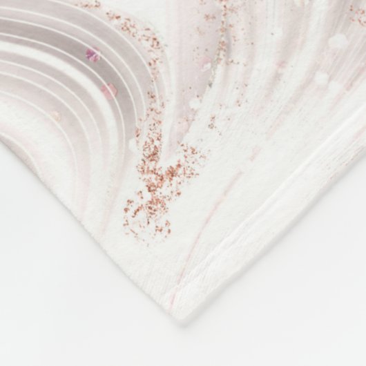 Couverture Polaire Monogramme Rose Parties scintillant or Agate noir  (Coin)