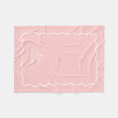Couverture Polaire Monogramme Rose Pétale Bordure Ondulée (Devant (Horizontal))