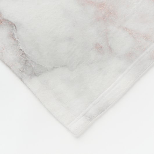Couverture Polaire Monogramme Rose tendance-or Faux Marble (Coin)
