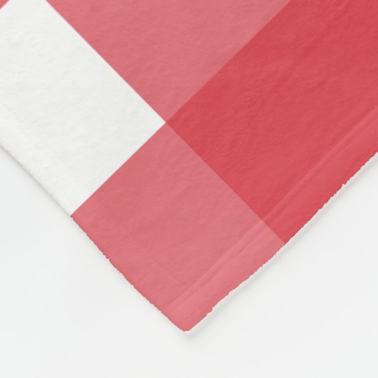 Couverture Polaire Monogramme Rouge blanc En vichy Motif (Coin)