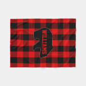 Couverture Polaire Monogramme rouge d'ours de bûcheron de contrôle de (Devant (Horizontal))