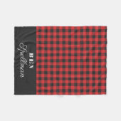 Couverture Polaire Monogramme rouge et noir (Devant (Horizontal))