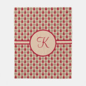 Couverture Polaire Monogramme Rouge Marron Buffalo Plaid Rustique Cam (Devant)