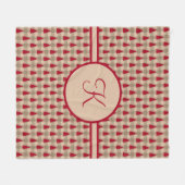 Couverture Polaire Monogramme Rouge Marron Buffalo Plaid Rustique Cam (Devant (Horizontal))