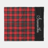 Couverture Polaire Monogramme Rouge Noir Blanc Tartan Buffalo Plaid (Devant (Horizontal))