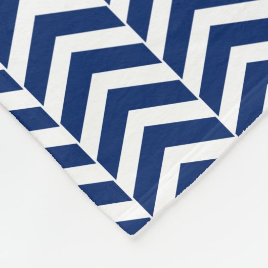 Couverture Polaire Monogramme Royal Blue avec Motif Orange Chevron (Coin)