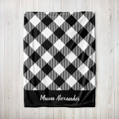 Couverture Polaire Monogramme Russe Black and White Buffalo Check