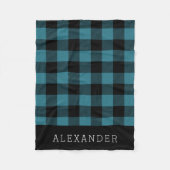Couverture Polaire Monogramme Russe Bleu et Noir Buffalo Check (Devant)