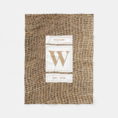 Couverture Polaire Monogramme Russe de Burlap initial (Devant)