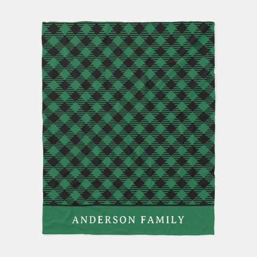 Couverture Polaire Monogramme Russe Green Black Buffalo Check (Devant)