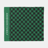 Couverture Polaire Monogramme Russe Green Black Buffalo Check (Devant (Horizontal))