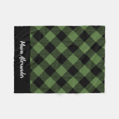 Couverture Polaire Monogramme Russe Green et Black Buffalo Check (Devant (Horizontal))