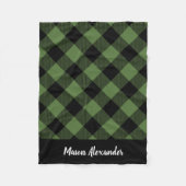 Couverture Polaire Monogramme Russe Green et Black Buffalo Check (Devant)