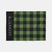 Couverture Polaire Monogramme Russe Green et Black Buffalo Check (Devant (Horizontal))