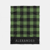 Couverture Polaire Monogramme Russe Green et Black Buffalo Check (Devant)
