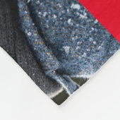 Couverture Polaire Monogramme rustique six photo collage rouge jour f (Coin)