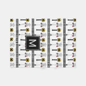 Couverture Polaire Monogramme | Signaux de train pour enfants (Devant (Horizontal))
