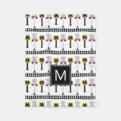Couverture Polaire Monogramme | Signaux de train pour enfants (Devant)