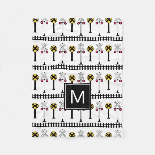 Couverture Polaire Monogramme | Signaux de train pour enfants (Devant)
